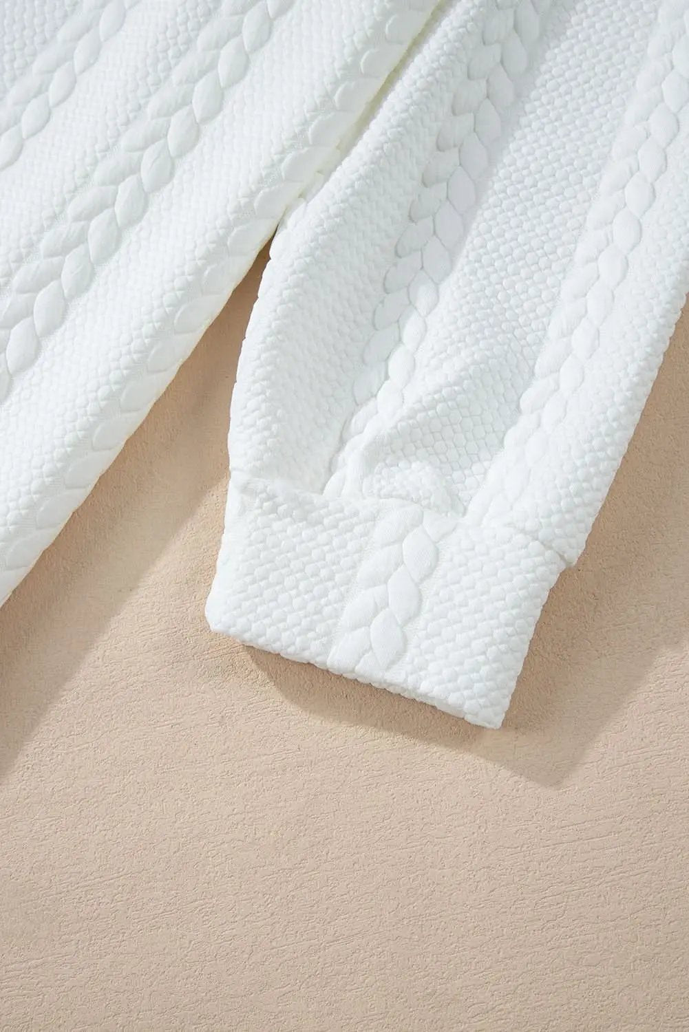 Chic white cable knit plus size top - Love Salve